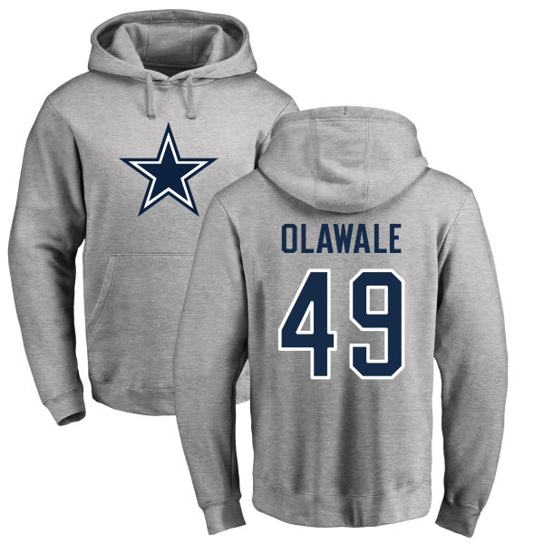 Men Dallas Cowboys Ash Jamize Olawale Name and Number Logo #49 Pullover NFL Hoodie Sweatshirts